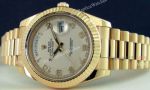 Replica Rolex Day-Date II Watch Yellow Gold White Arabic Markers